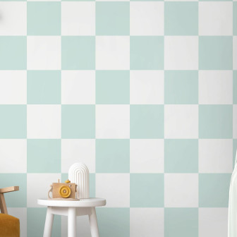 Tapet cu pătrate mint green