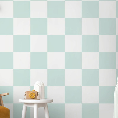 Tapet cu pătrate mint green