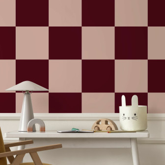 Fototapet cu model geometric roșu închis și roz