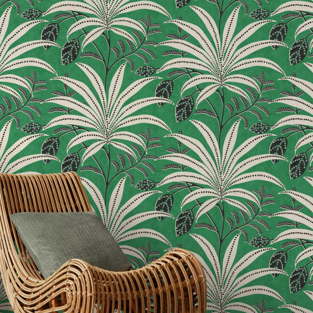 Fototapet cu frunze verzi, design interior