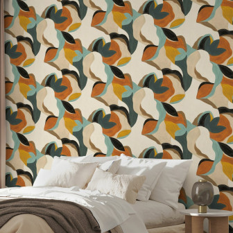 Fototapet cu design abstract modern în tonuri calde
