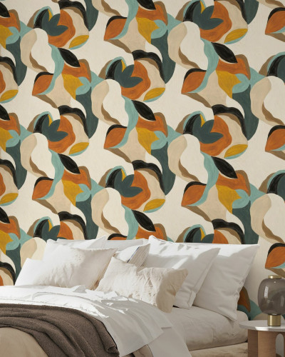 Fototapet cu design abstract modern în tonuri calde