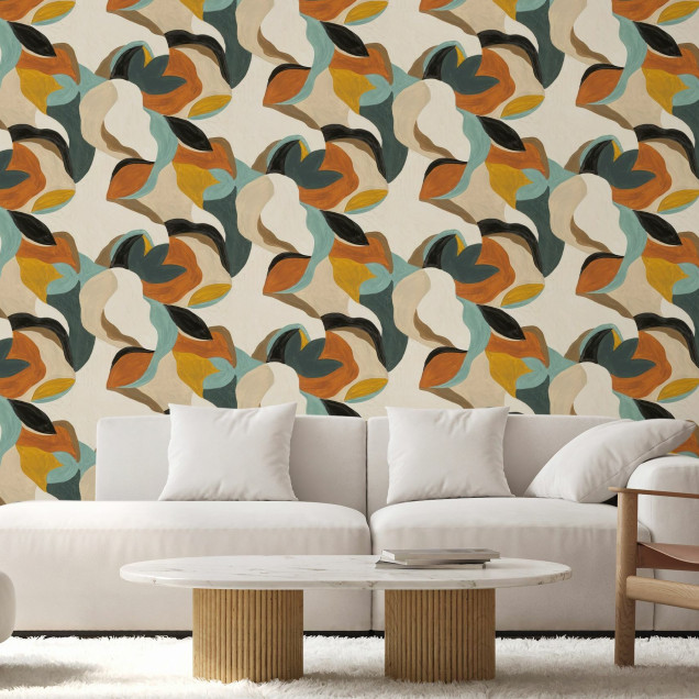 Fototapet cu design abstract modern în tonuri calde