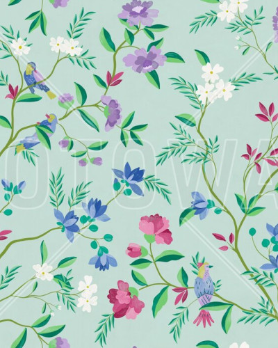 Fototapet floral verde deschis