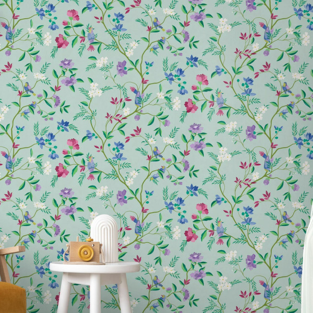 Fototapet floral verde deschis