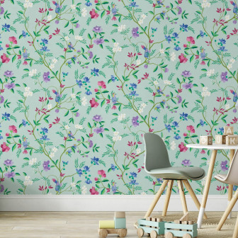 Fototapet floral verde deschis
