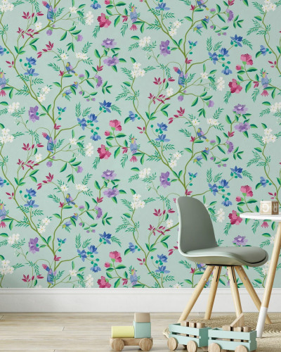 Fototapet floral verde deschis