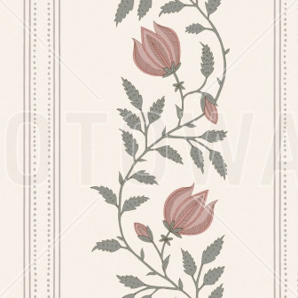 Striped Rose - Pink and Blue, Photowall