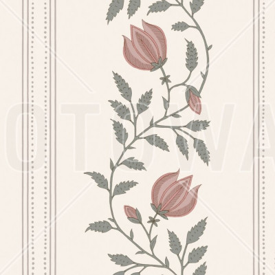 Striped Rose - Pink and Blue, Photowall