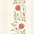 Striped Rose - Green and Red, Photowall
