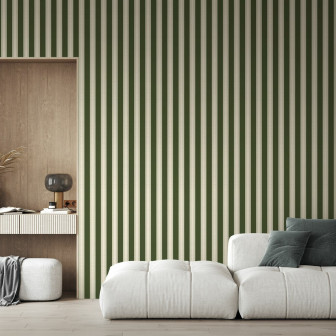 Fototapet cu dungi verzi într-un interior modern