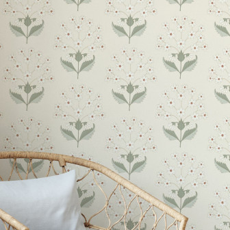 Fototapet floral crem cu design elegant