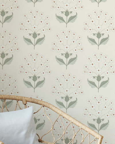 Fototapet floral crem cu design elegant