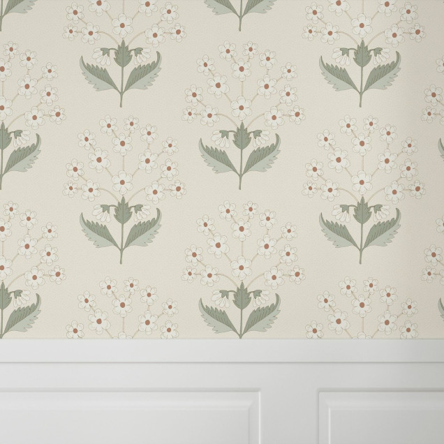 Fototapet floral crem cu design elegant