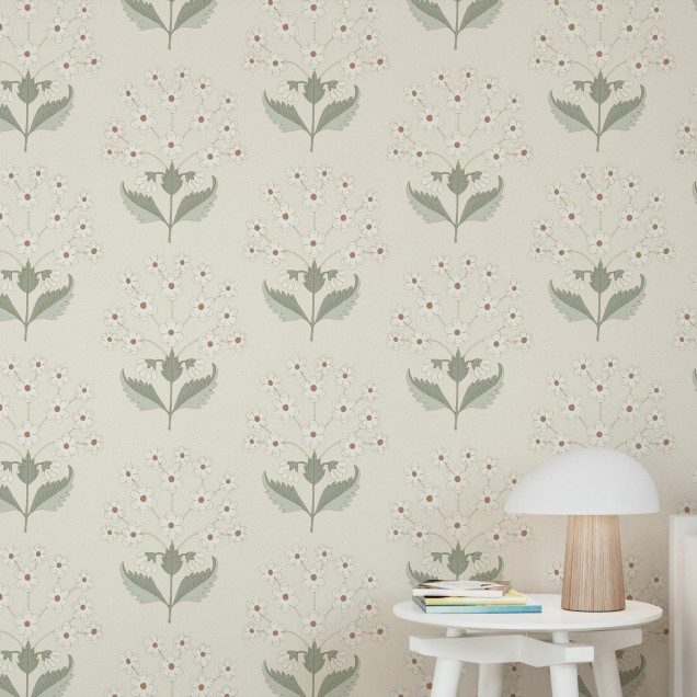 Fototapet floral crem cu design elegant