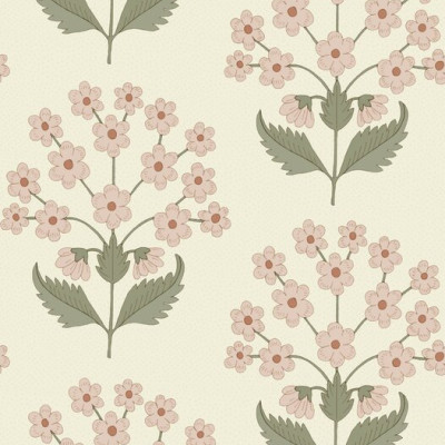 Fototapet floral cu buchete roz pastel