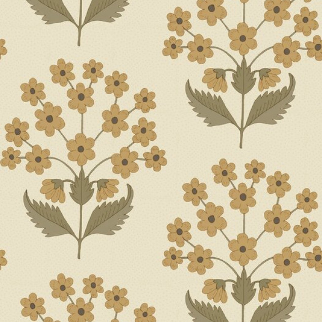 Fototapet floral galben cu design elegant