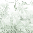 Jungle Friends with Jungle Background - Green, Photowall