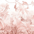 Jungle Friends with Jungle Background - Pink, Photowall