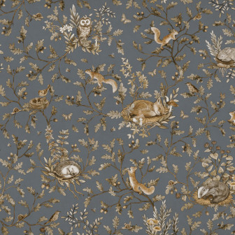 Playful Woods - Vintage - Blue, Photowall