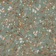 Playful Robins - Vintage - Green, Photowall