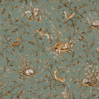 Playful Woods - Vintage - Green, Photowall