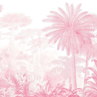 Fototapet cu peisaj tropical roz