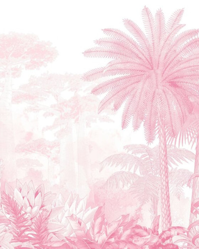 Fototapet cu peisaj tropical roz