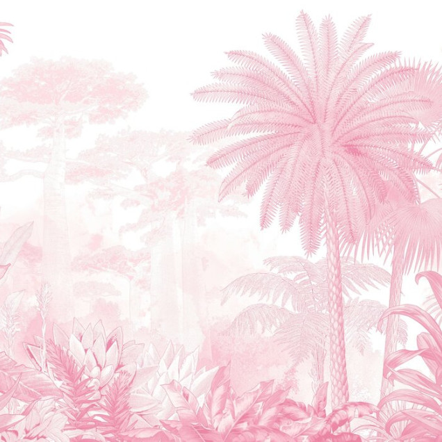 Fototapet cu peisaj tropical roz