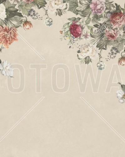 Fototapet floral vintage bej