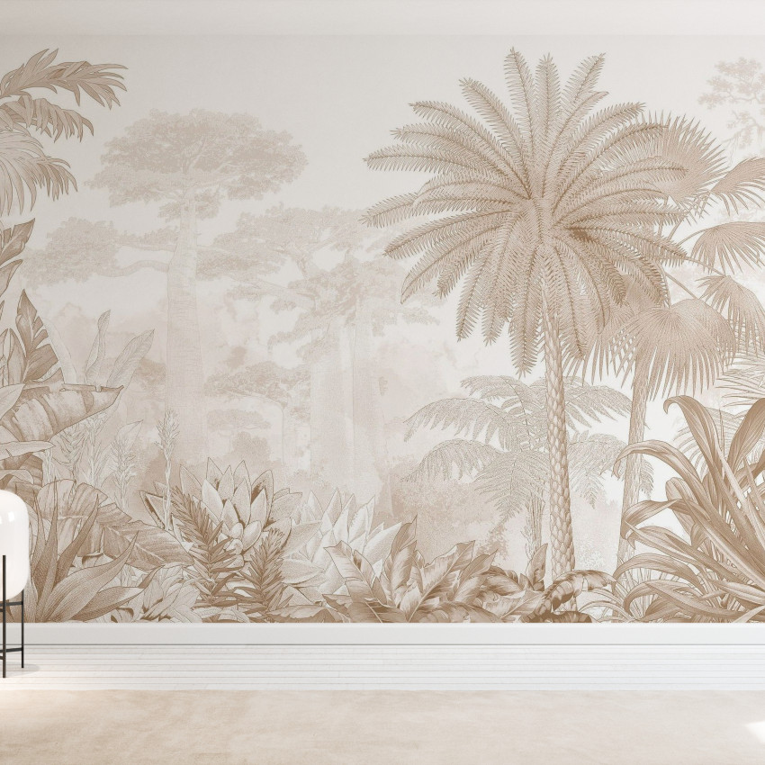 Fototapet cu peisaj tropical roz