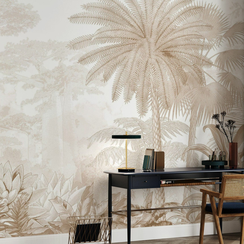 Fototapet cu peisaj tropical roz