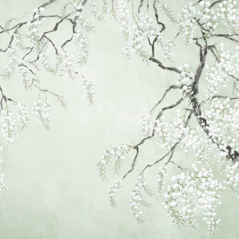 Blossom Wisteria - Green, Photowall
