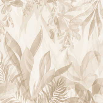 Leafy Greenery, All Beige, Photowall