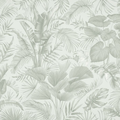 Fototapet cu design floral în nuanțe de verde într-un living modern
