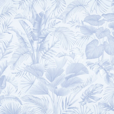 Fototapet cu model tropical albastru în interior modern