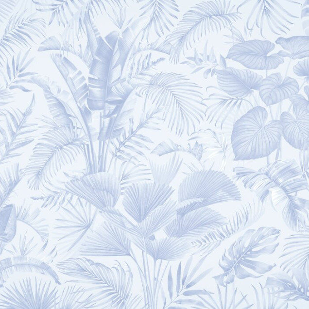 Fototapet cu model tropical albastru în interior modern