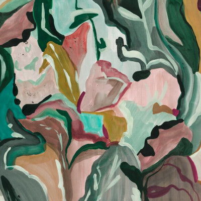 Fototapet abstract cu motive botanice multicolore