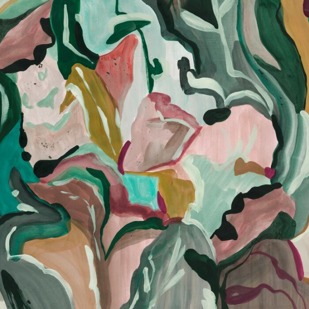 Fototapet abstract cu motive botanice multicolore
