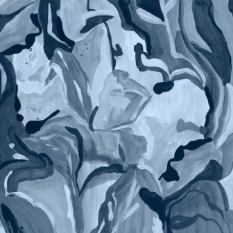 Abstract Botanical Art - Blue, Photowall
