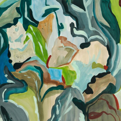 Fototapet abstract cu design botanic multicolor