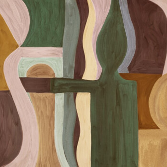 Fototapet abstract geometric în nuanțe bej, decor modern