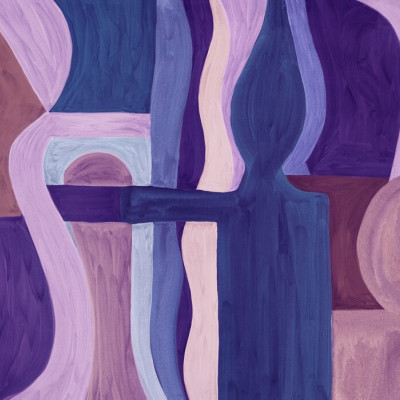 Fototapet abstract modern albastru și violet