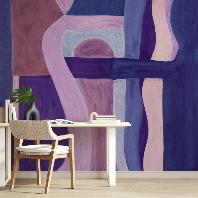Fototapet abstract modern albastru și violet