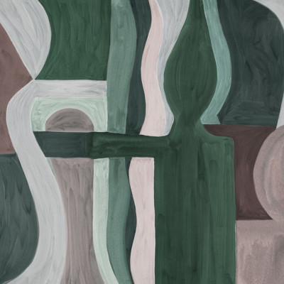 Geometric Modern Abstract - Green, Photowall