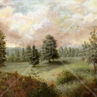 Lush Plants and Trees Landscape, Photowall