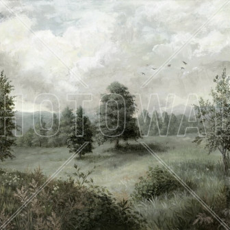 Lush Plants and Trees Landscape - Light, Photowall