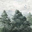Birds and Trees in the Mountains - Dark Green, Photowall