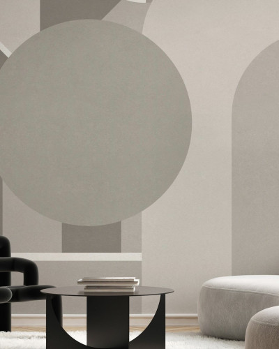 Fototapet cu model geometric elegant în tonuri de gri