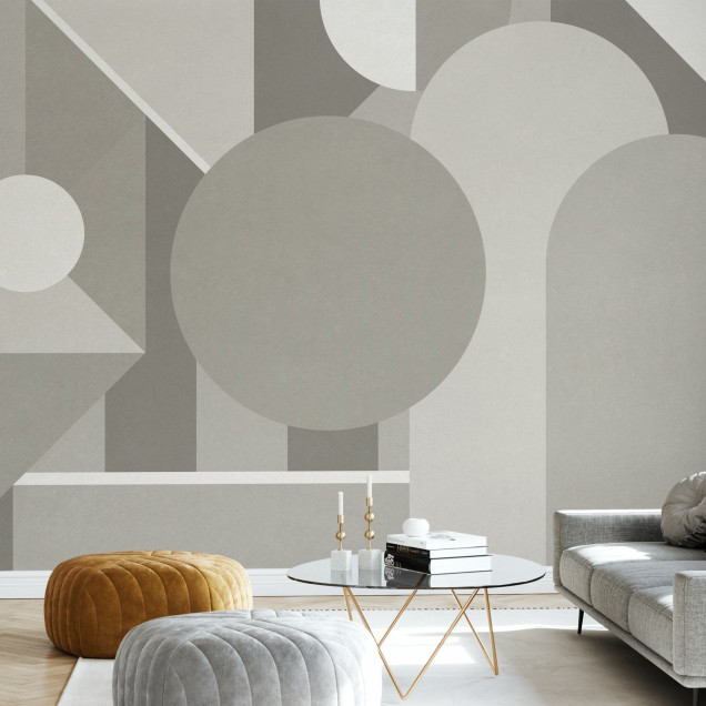 Fototapet cu model geometric elegant în tonuri de gri